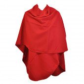 Poncho rouge arrondi