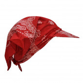 Bandana rouge paisley avec visière