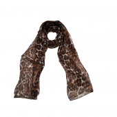 Foulard léopard marron en soie