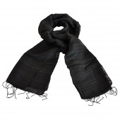 Foulard en soie sauvage noir