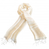 Foulard en soie sauvage écru