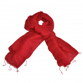 Foulard en soie sauvage rouge