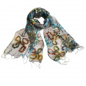 Foulard en soie, Papillons bleu