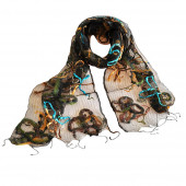 Foulard en soie, Papillons noir