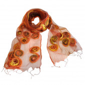 Foulard en soie, Accroche coeur orange