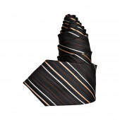 Cravate rayée Dandy marron
