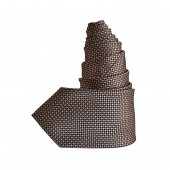 Cravate mini damier marron