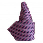 Cravate en soie marine et fushia