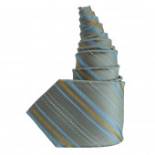 Cravate en soie gris bleu