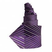 Cravate en soie noire et violette