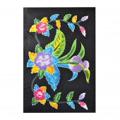 Paréo batik noir fleuri