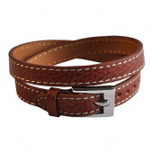 Bracelet en cuir acajou
