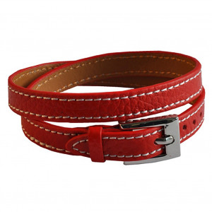 Bracelet en cuir rouge