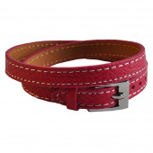 Bracelet en cuir fushia