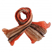 Echarpe soie froissée marron