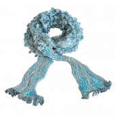 Echarpe en soie cloquée, bleu lagon