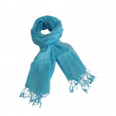Echarpe en lin de couleur bleu turquoise