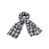 Echarpe foulard madras bleu jean