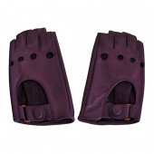 Mitaines cuir violet