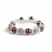 Shamballa 7 Perles - UK / Blanc