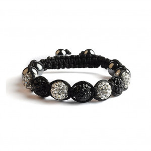 Shamballa 7 Perles - Noir / Blanc