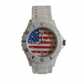 Montre Silicone, blanc / USA