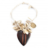 Collier Bois Coeur Géant