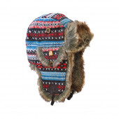 Chapka tricot jacquard, bleue