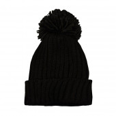 Bonnet pompon, Noir