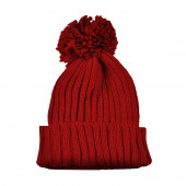 Bonnet pompon, Rouge