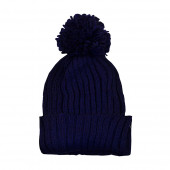 Bonnet pompon, Bleu