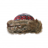 Toque tricot  jacquard, bleue