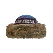 Toque tricot jacquard, turquoise