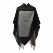 Poncho réversible noir/gris