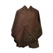 Poncho léopard marron arrondi