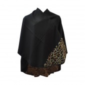 Poncho léopard noir arrondi