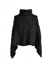 Poncho court torsades noir