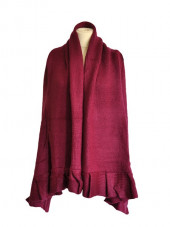 Poncho étole framboise