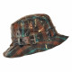 Chapeau de pluie à carreaux Turquoise /Marron, Aspect ciré