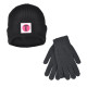 Set Bonnet et Gants tactiles en Laine couleur noir