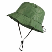 Bob imperméable avec jugulaire amovible, vert, réglable