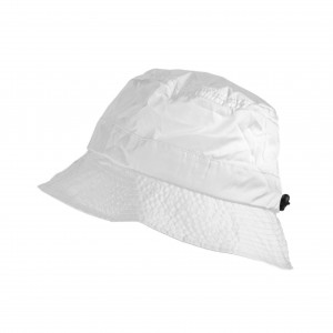 Bob imperméable blanc réglable et repliable dans sa poche intégrée