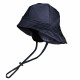 Chapeau de Pluie imperméable bleu marine, à large bord, avec jugulaire et protège oreilles, intérieur polaire