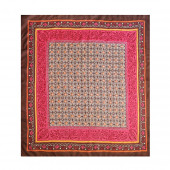 Carré de soie, graphique framboise