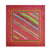 Carré de soie, obliques fushia