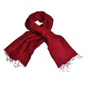 Foulard en soie sauvage Framboise