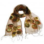 Foulard en soie, Accroche coeur vert