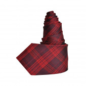 Cravate en soie tartan rouge