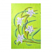 Paréo batik vert anis fleurs