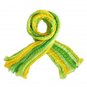 Echarpe soie froissée, vert anis